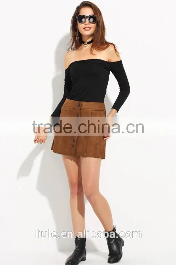 Hot Sale Young Girls Sexy blouse Black Off Shoulder Top Ladies Fashion shirt