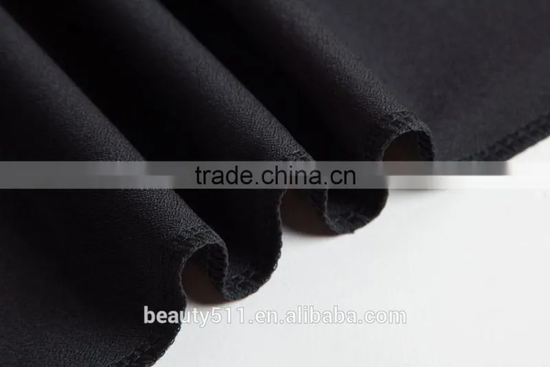 Thin hollow yarn splicing short sleeved chiffon shirt SD101