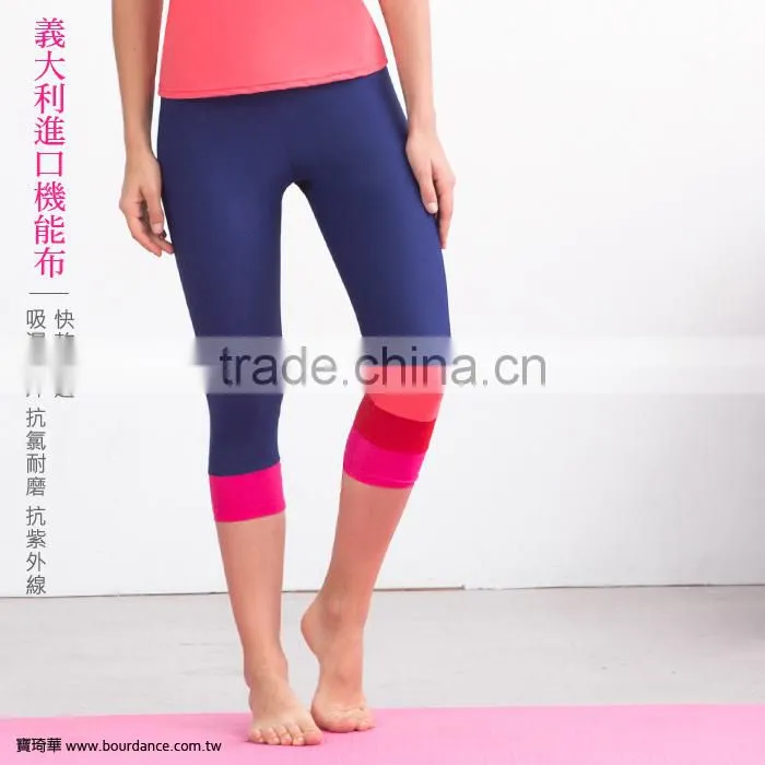 Sportswear color insert mesh women yoga pants