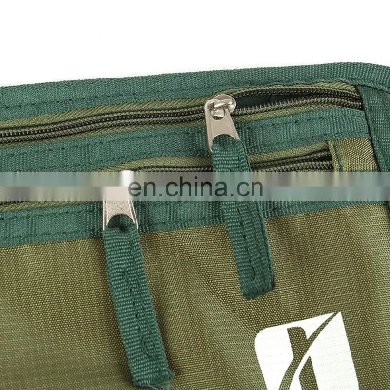 Printed Dark Green Travel Nylon Rfid Money Bag Women Waist Wallet