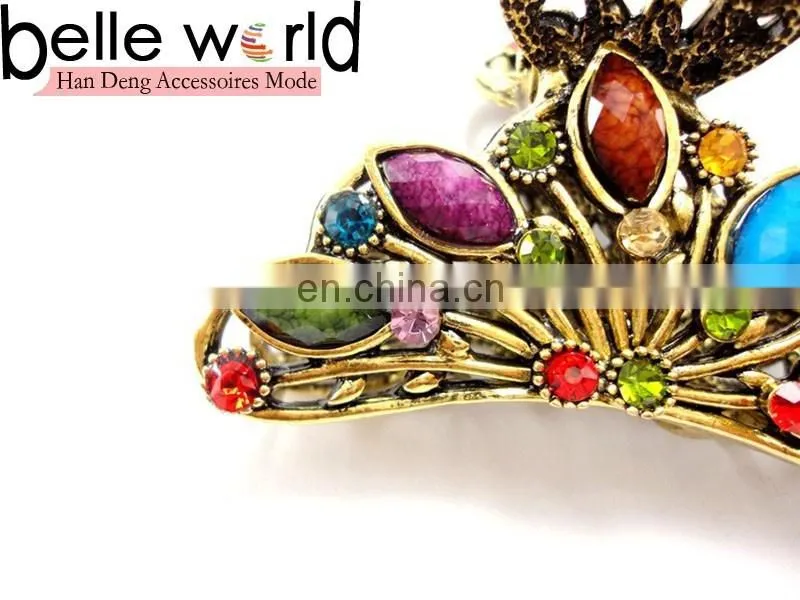 Fashion Europen Retro Large Metal Rhinestone Jewel Hair Claw Clip