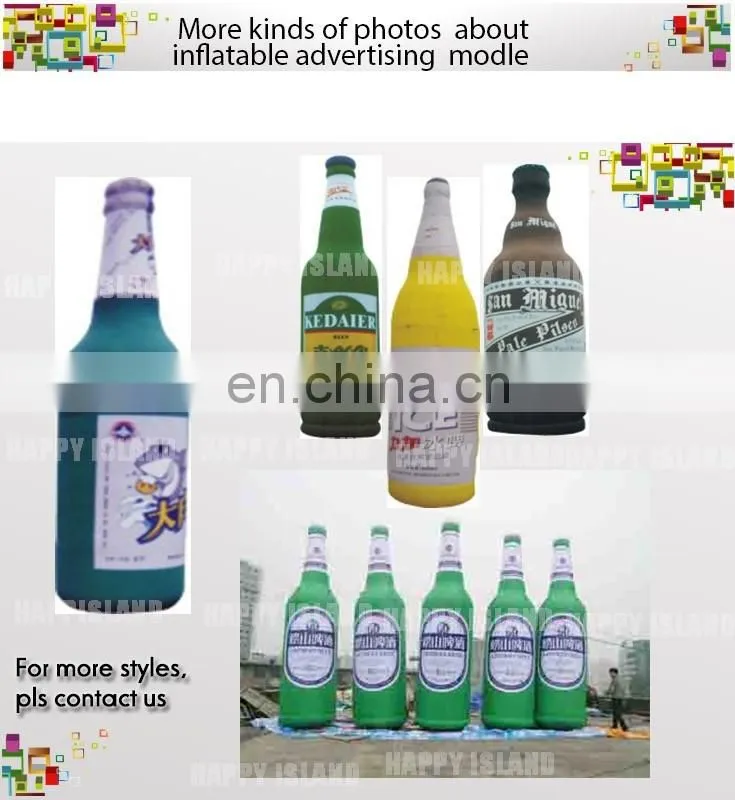 Hot sale !inflatable advertising drink model,inflatable bottle model, giant bottle model