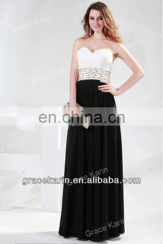 2015 Grace Karin New Design Sexy Sweetheart Sleeveless Long Chiffon Plus Size Evening Dress CL4429