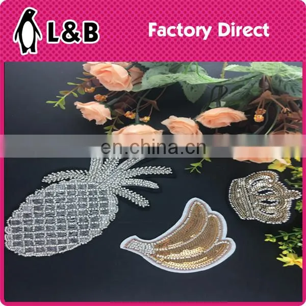 wholesale new design popular fashion sequin patch with beads