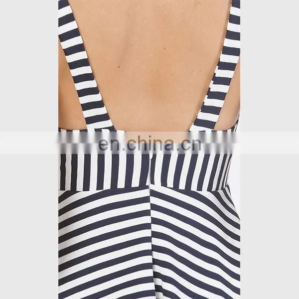 Newest women clothing fashion stripe dress design sleeveless cocktail dress