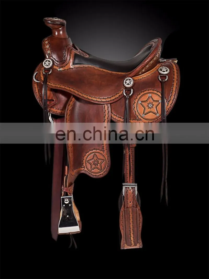 trail saddle - WESTERN TRAIL HORSE BLACK LEATHER SADDLE