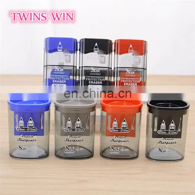Europe 2018 newest creative school stationery product wholesale cheap nice colored plastic pencil sharpener free samples