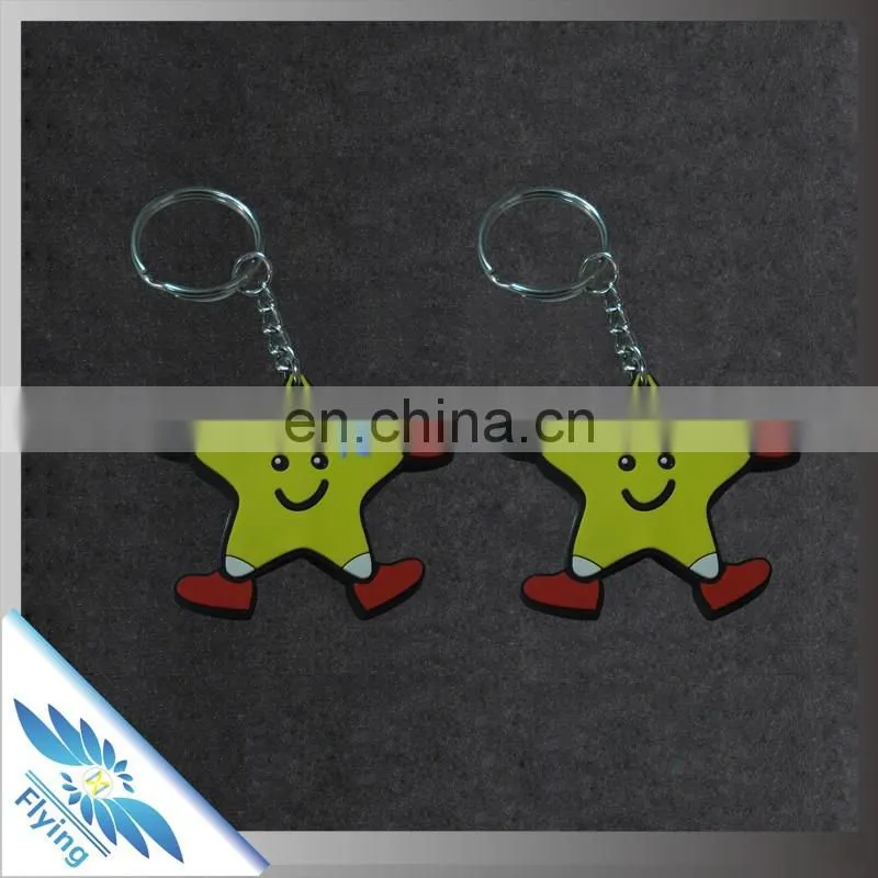 cheap price children anti lost pvc keychain/ silicone keychain with keyring for school bags
