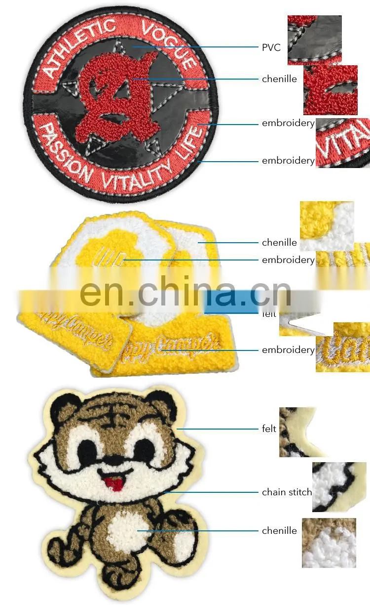 no minimum order quantity custom chenille patches