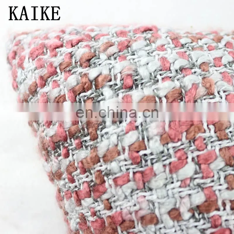 Custom new fashion headboard bed ancy yarn mandala chunky knit plush cushion