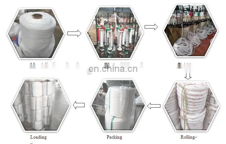 PP multifilament braided rope , braided pp rope