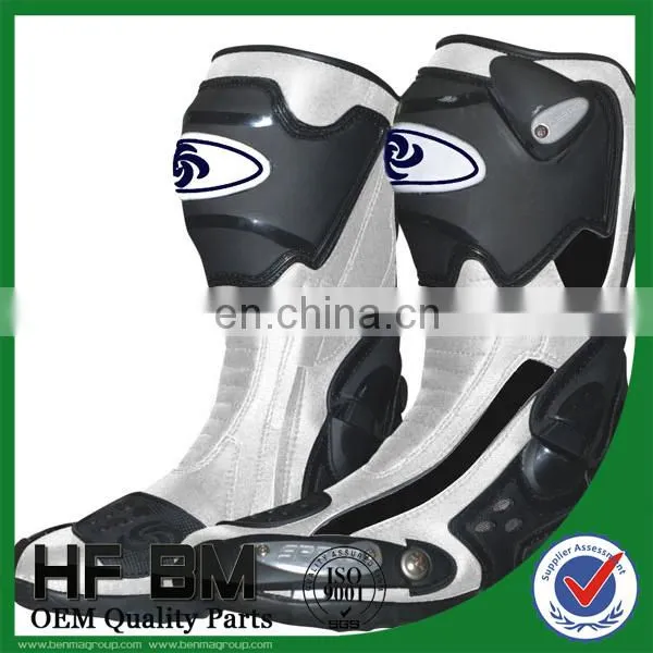 Good Price for Wholesale ! mens leather motorcycle racing boots (Black,white,red)