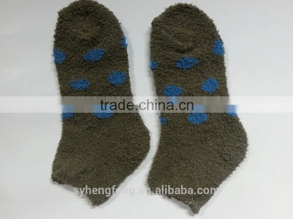 Winter printed cotton velvet room socks