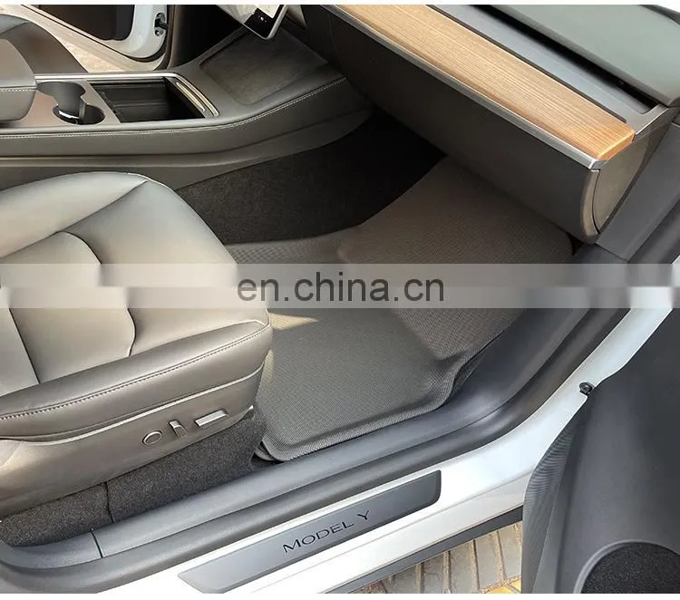 2021 style 3D floor mats for tesla model y car parts easy to wash