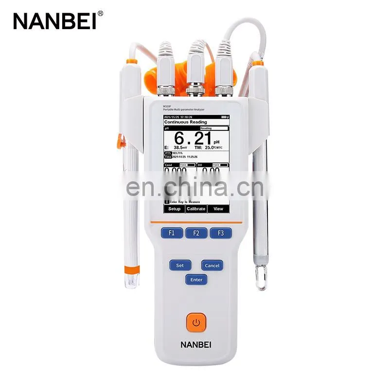1-5 points calibration pH EC ISE DO Temp sensor portable multiparameter water quality meter price