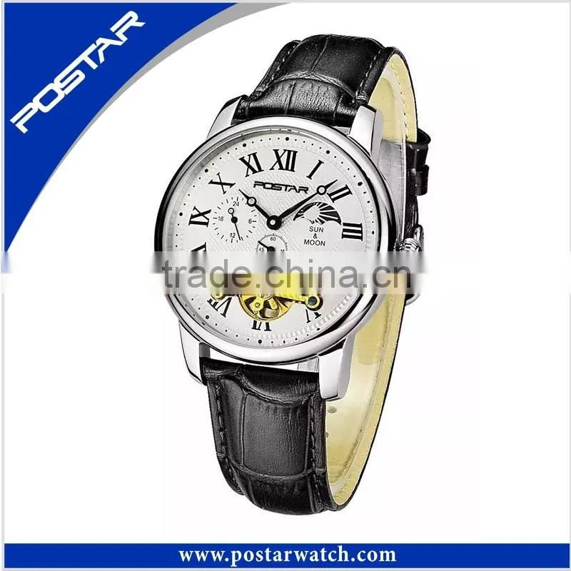 High Quality Genuine Leather Waterproof Wrist Watch for Men Ladies 2016