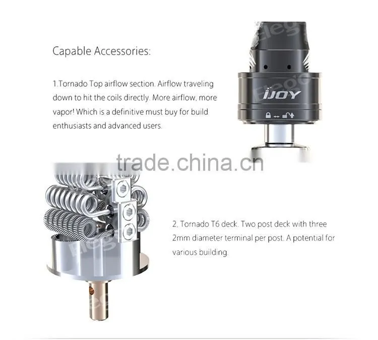 Original IJOY Tornado RDTA with 5ml Supports 300W NEW VAPE Tank Wholesale
