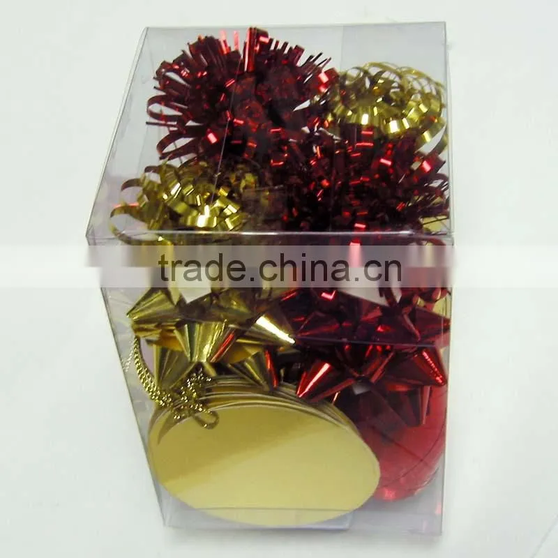 2014 metalic gold ribbon star bow and ribbon for gift packingaging or holiday decoration