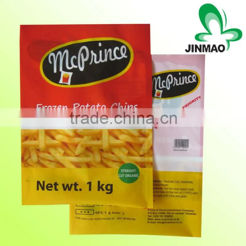 Recycling frozen chips flat bag with vivid printing