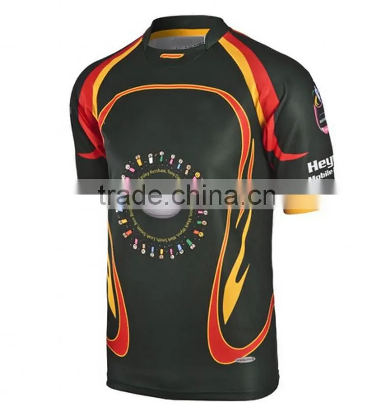 Professional custom black rugby shirts
