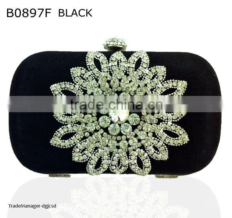 Factory sell most popular wholesale designer skull studs evening clutch bag