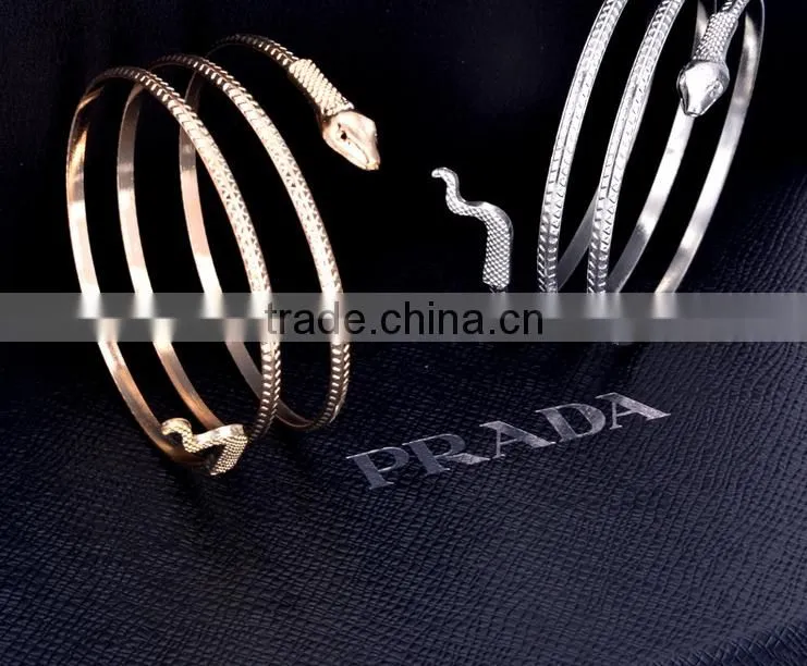 Fashion Plated rose gold alloy snake shape bracelet