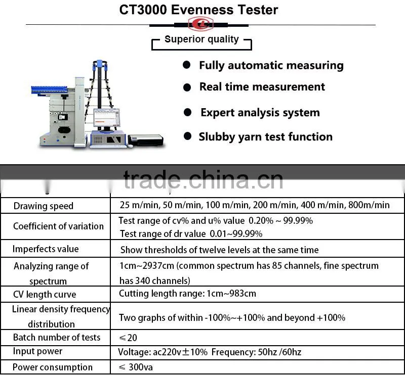 CT3000 spinning and yarn evenness tester