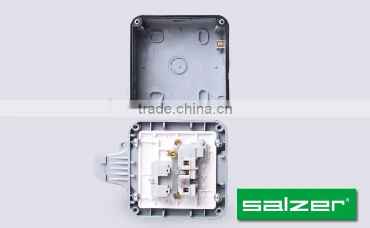 Salzer weatherproof socket outlets with button lamp IP66