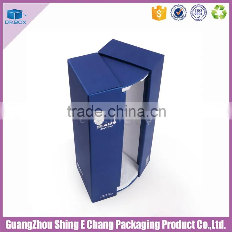Direct factory special design wine glass packaging boxes gift boxes with silver stamping, mini wine boxes