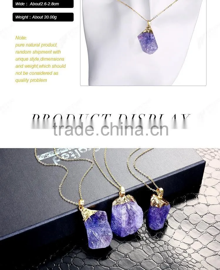 Fashion purple elegant stone necklace pendant