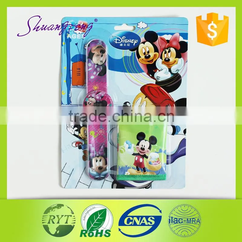 popular china supplier PVC kids snap watch with wallet suit