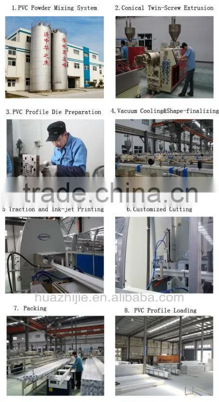Huazhijie plastic pvc profiles upvc window and door frame