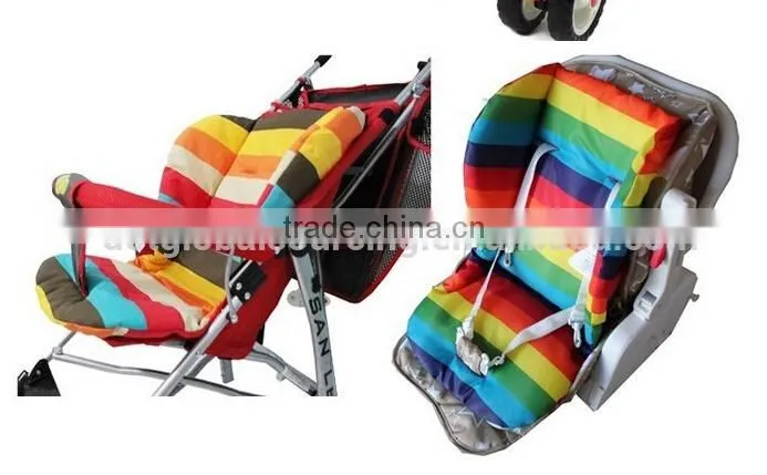 Breathable Rainbow Striped Color Baby Infant Children Stroller Cushion Car Seat