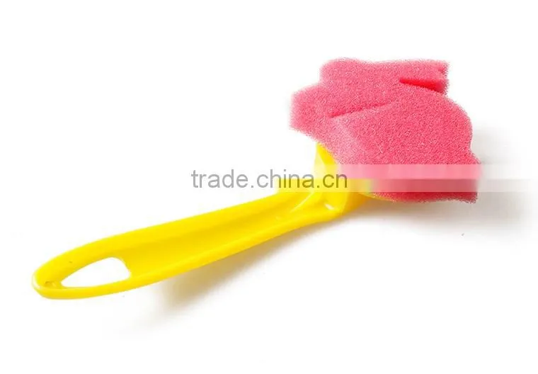 6 pcs/set Plastic Handle Animal Shape Sponge Brush In Art