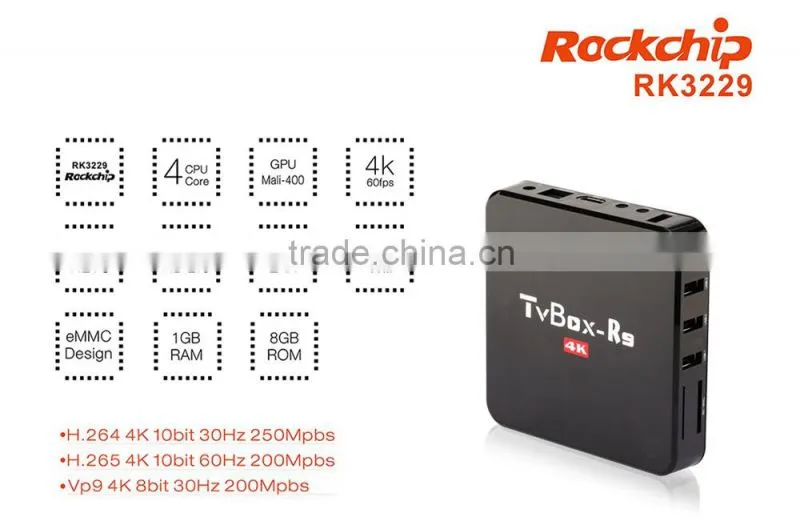 R9 Rockchip RK3229 Quad Core Android TV Box XBMC Kodi 16.0 Android 4.4 1G/8G WiFi H.265 TV BOX