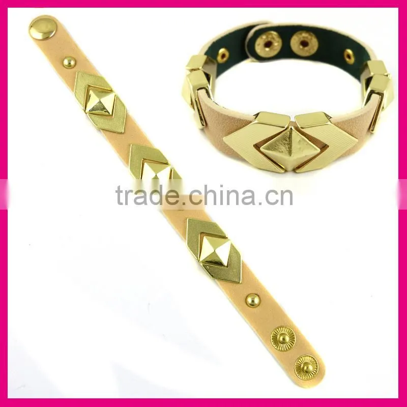 BR5015-3(1)gold leather bracelet wholesale alibaba gold member