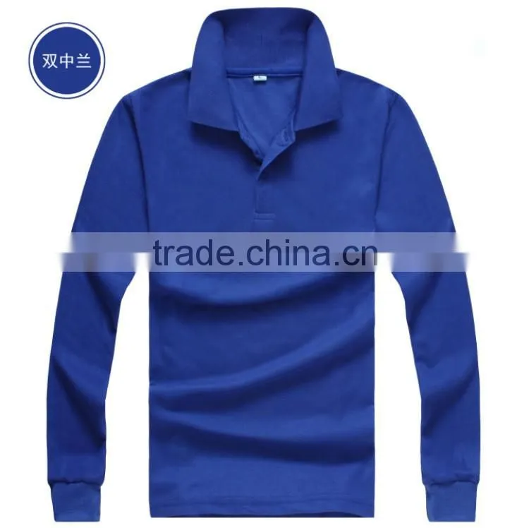 Cheap Price 100% Polyester Long Sleeve Polo Shirt With Pockets
