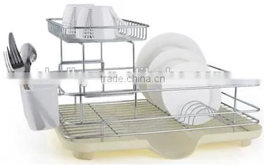 China 2016 hot-sale wire dish plate rack with tray and cutlery holder