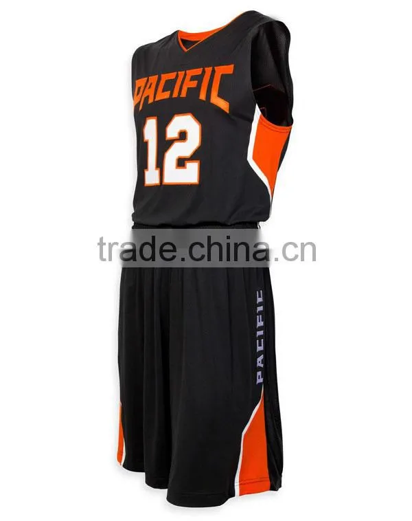 2015 high quality fashion design polyester black man basketball jersey