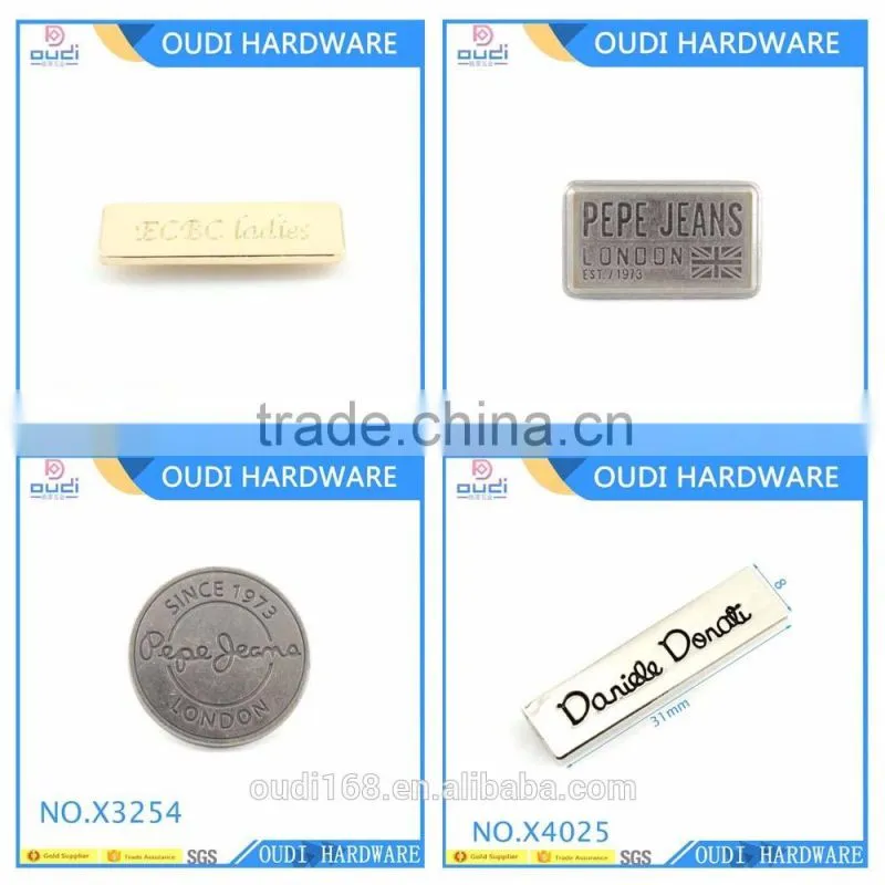 Custom Metal Bag Label Funiture Logo Metal Bag Accessories