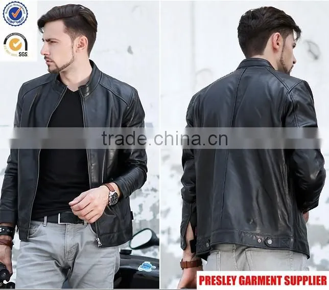 2016 new style men's outdoor leather jacket with cheap price