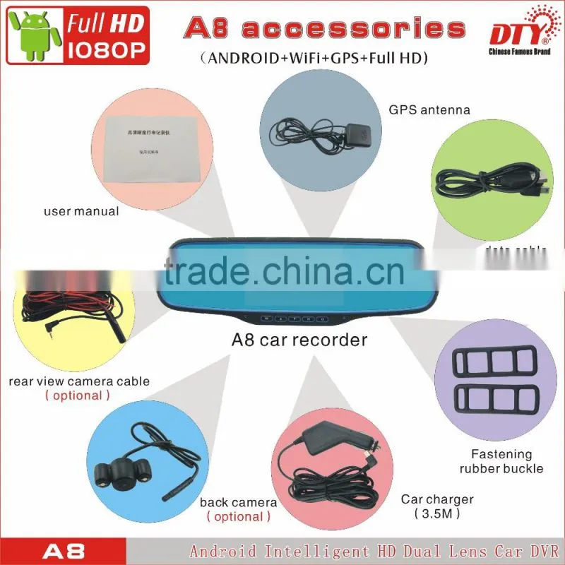 gps g-sensor dual camera car dvr,fhd 1080p car camera dvr video recorder, GPS Car Navigation Recorder