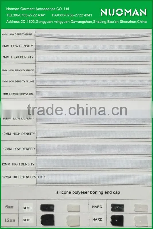 polyester boning for wedding dress,rigilene boning,polyester boning