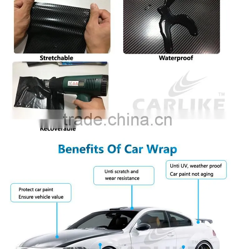 CARLIKE Multicolor 4D Glossy Carbon Fiber Wrap Vinyl Film For Car