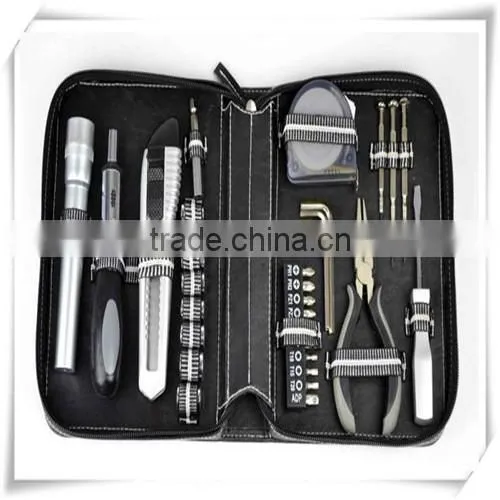 27PCS best-selling Household hand Tool Kit mutifuctional tool set business promotional tool kit in PU zipper pouch HW04017