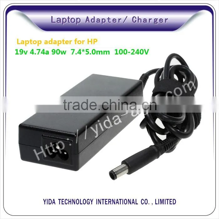 portable universal replacement 90w laptop charger for hp19v 4.74a 7.4*5.0mm