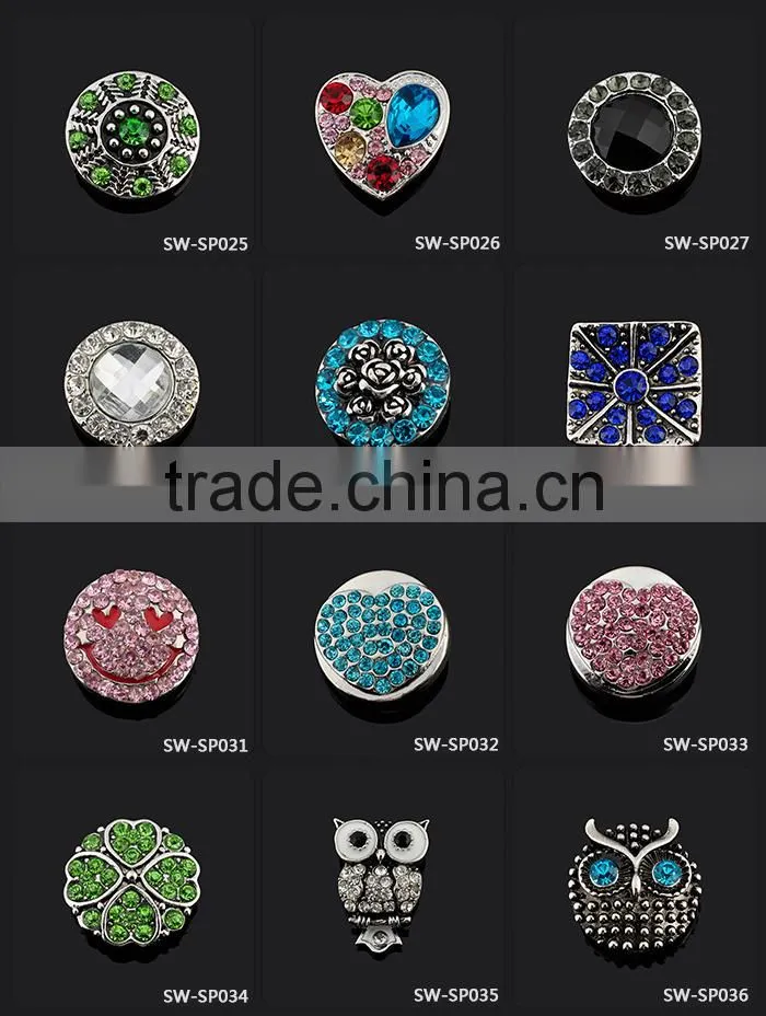 2015 Hot Snap Rings, Snap Buttons OWL Ring