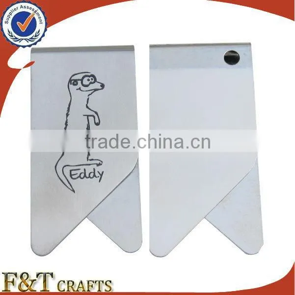 Fashion pringting round logo scrapbooking key shaped paper clips for stainless steel