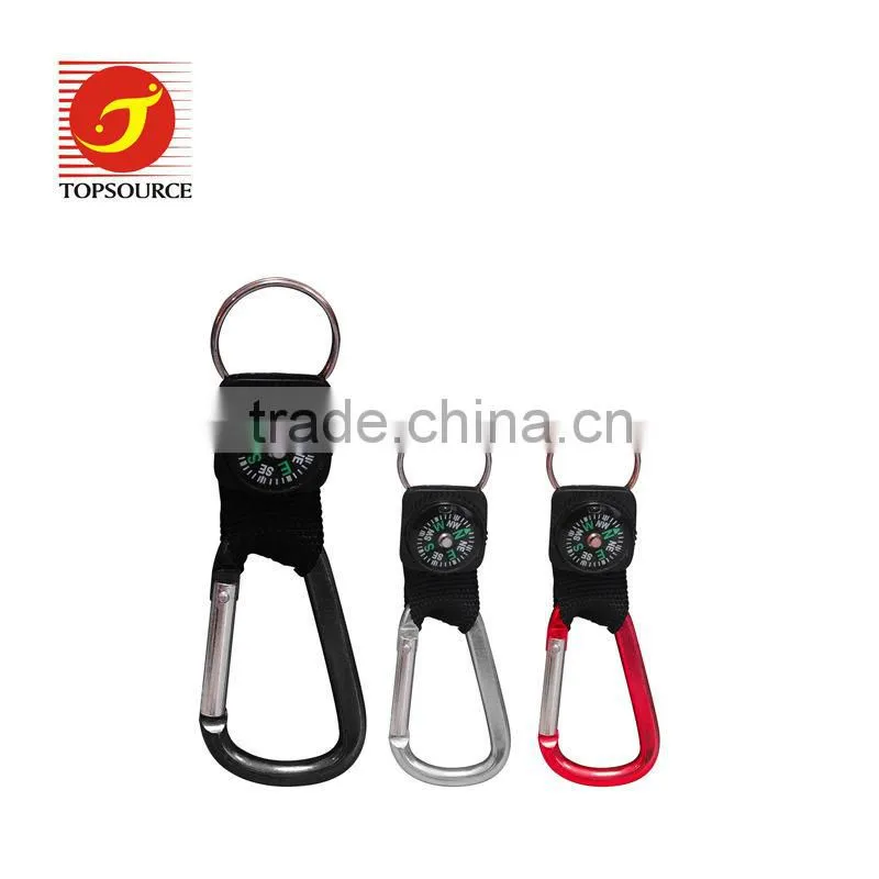 TA503 Multi founctional Aluminum Carabiner with key ring&caompass