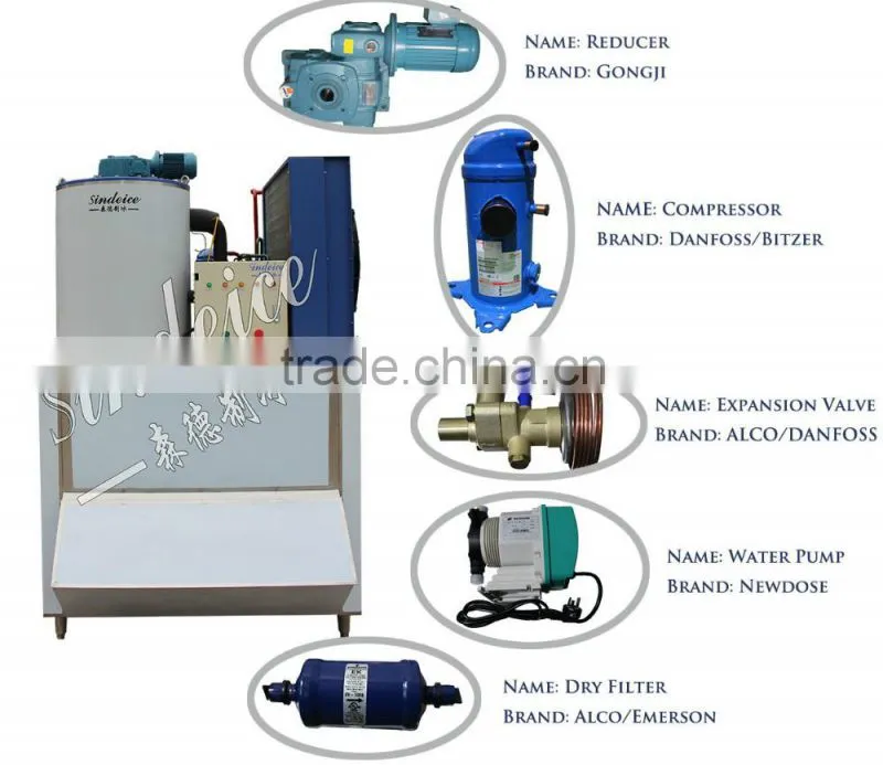 Sindeice seafood cooling ice flaker drum 1T/24h